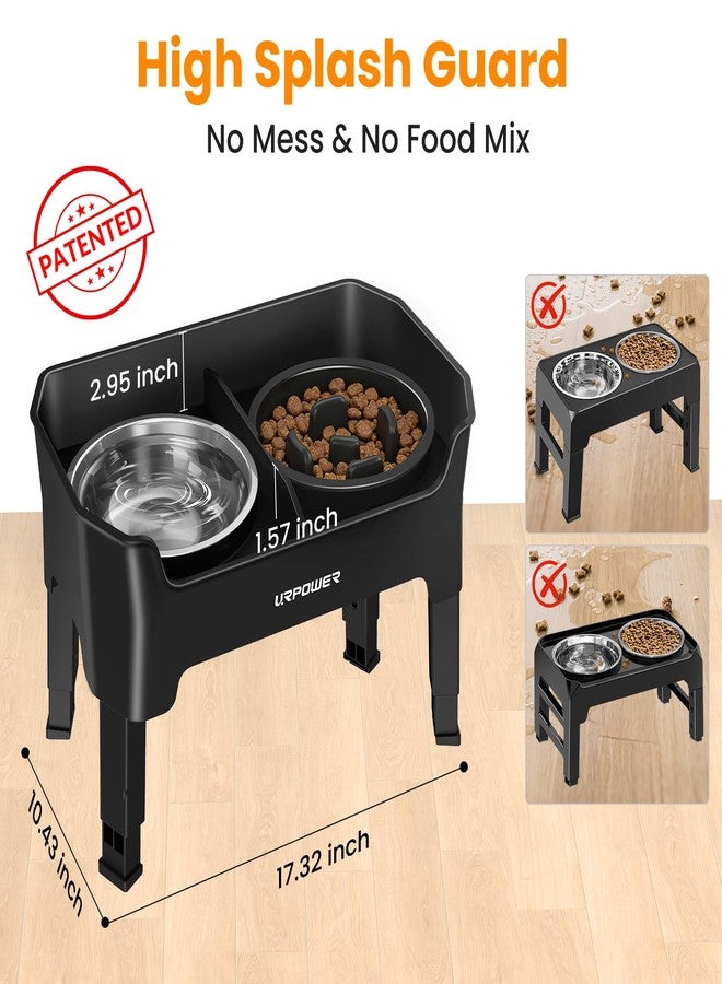 UR باور مجموعة أوعية طعام وماء للكلاب من يورباور، مقاومة للفوضى، قابلة لتعديل الارتفاع، مع حامل مرتفع، تتضمن وعاءين من الفولاذ المقاوم للصدأ ووعاء واحد مانع للانزلاق، مناسبة للكلاب الصغيرة والمتوسطة الحجم. - Image 2